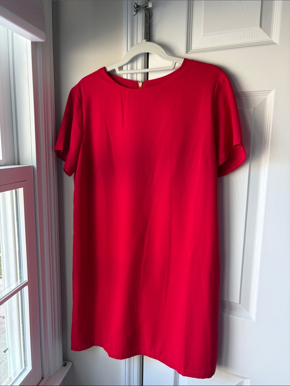 Lulus Red Short Sleeve Shift Dress